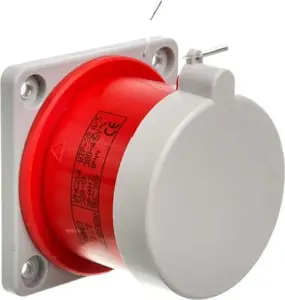 Прямая панельная вилка Elektromet WTP 32 5, 32A, 3P+N+PE, 400V, IP44