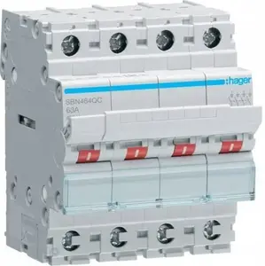 Модульный выключатель нагрузки Hager SBN464QC 4P 63A 400VAC QuickBar