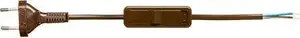 Zamel Power Cord with Switch SP/W-190cm, 2x0.5mm², Brown