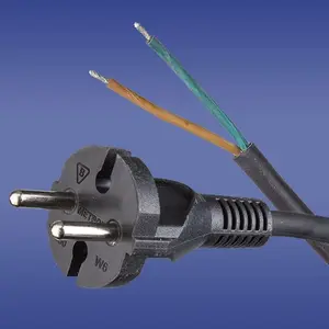 ELEKTROPLAST W-6 Connection Cable 2x1.5 mm2, 5m, Black, Straight Plug