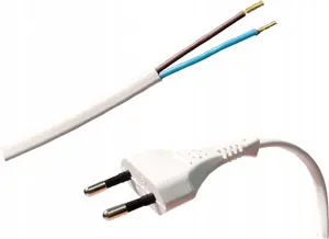 Jonex WJ-11 Power Cord with Flat Plug 3m H03VVH2-F 2x0.75 White