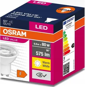 Ledvance VALUE PAR16 LED spuldze GU10 6.9W 830 230V