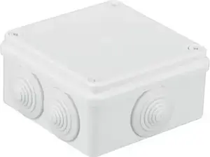 Герметичная распределительная коробка PAWBOL S-BOX 036 для накладного монтажа 80x80x40 мм, IP44, 6 кабельных вводов, серая