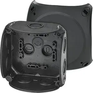 Hensel DK 0400 B Junction Box for Indoor Installations, IP66, Black, with Membrane Glands