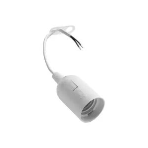 Elgotech E27 Lighting Socket with Cable, 250V, Max 60W, White