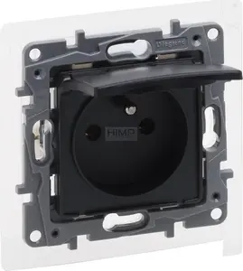 Розетка Legrand Niloe Selection 2P+E IP44 16A 250V антрацит, винтовые зажимы