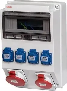 FAMATEL būvniecības sadales kārba 32A/5P, 16A/5P, 4x2P+Z, IP44