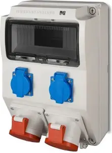 ELEKTROPLAST RS-9 Construction Distribution Board, 9 Modules, 2x2P+Z and 2x5P/16A Sockets, Without Protection