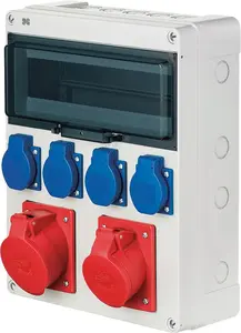 ELEKTROPLAST RS-12 Distribution Box 12-Module IP44 with 16A and 32A Sockets