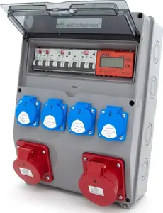 ELS Elektrotechnika Construction Distribution Board 32A/5, 16A/5, 4x230V Sockets with Protection and MID Certified Meter