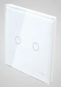 Touchme TM702W Double Glass Light Switch Panel, White