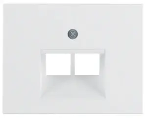 Hager 14097009 Wall Plate for Dual UAE Socket, White, Thermoplastic