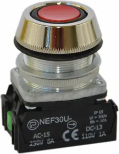Promet W0-NEF30-UK 2X C Control Pushbutton 30mm Red Momentary 2NO