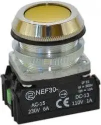 Promet W0-NEF30-K 2X G Control Pushbutton 30mm Yellow 2NO