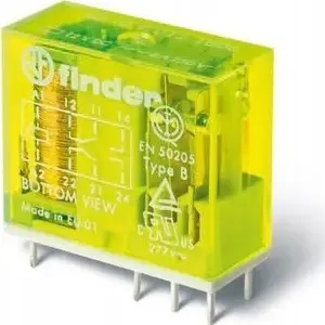 Finder 50.12.9.048.1000 drošības relejs, 2-polu, 8A, 48V DC, montāžai uz iespiedshēmas plates
