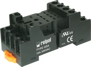 Relpol GS4 Socket for R4 Relay 10A 300V AC Black