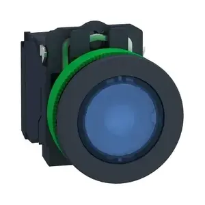 Schneider Electric Harmony XB5F Illuminated Push Button, Blue, 230-240V AC, 1NO+1NC