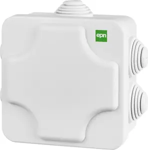 Распределительная коробка ELEKTROPLAST INDUSTRIAL для наружного монтажа 102x102x47 мм, IP55, 7 кабельных вводов, УФ-стойкая, серая