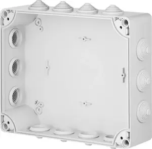 ELEKTROPLAST INDUSTRIAL Surface-Mounted Hermetic Junction Box IP55 with 14 Cable Glands Grey