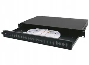 SecurityNET 19-inch 1U Fiber Optic Patch Panel, 24x SC Simplex Ports, 1x Splice Cassette