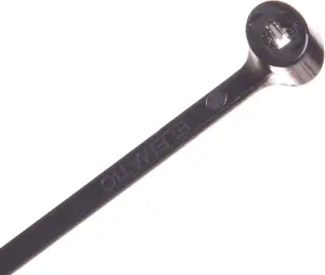 EM Group 2-LOCK kabeļu saite 360x7,5 mm melna, UV izturīga ar tērauda fiksācijas zobiem, 100 gab.