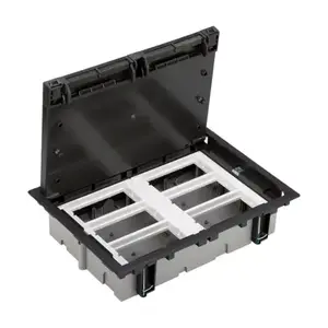 Kontakt-Simon SF670/14 Floor Socket Outlet, 12xK45 and 2xSM302/9, Graphite
