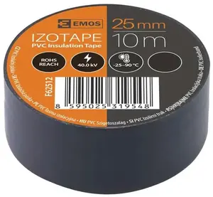 EMOS PVC izolācijas lente, 25 mm x 10 m, melna