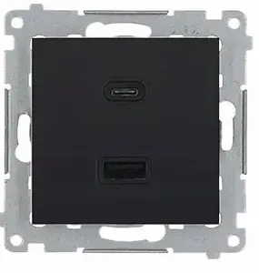 Kontakt-Simon 54 USB C+A Charger Module, 30W, 230V, Black
