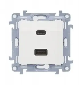 Kontakt-Simon 10 USB C+A Charger Module, 30W, 230V, White