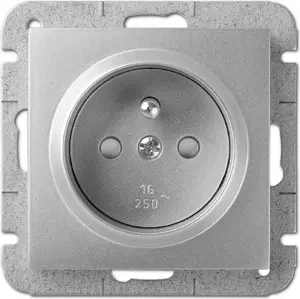 ELEKTROPLAST Sentia Single Socket with Grounding, Silver