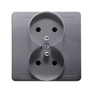 Kontakt-Simon BMGZ2Z/43 Double Socket Outlet with Earthing, 16A, Silver