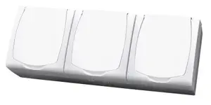 Тройная герметичная розетка Ospel GNH-3NZ/00/w, 16А, IP44, белая
