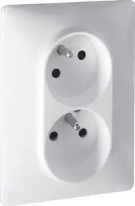 Двойная розетка Legrand Valena Life 2P+E со шторками, кремовая