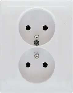 KOS KOS66 Double Socket Outlet with Grounding 16A 250V White