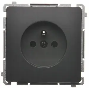 Kontakt-Simon Basic iezemēta kontaktligzda, modulis 16A 250V ar skrūvju spailēm, melna