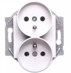 Panasonic Double Socket Outlet with Earthing for Frame, White