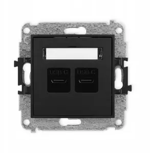 Karlik ICON Dual USB-C Charger Mechanism, 20W, Matte Black