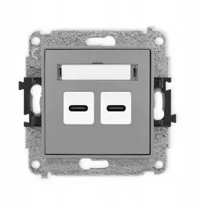 Karlik ICON Dual USB-C Charger Mechanism, 20W, Matte Grey