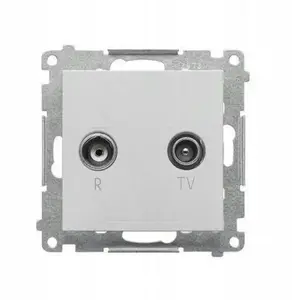Проходная антенная розетка R-TV Kontakt-Simon 55, 10 дБ, матовый алюминий