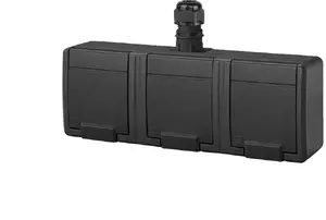 Тройная накладная розетка с заземлением ELEKTROPLAST AQUANT 2K 3x2P+Z IP65 антрацит