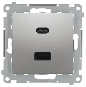 Kontakt-Simon 54 USB C+A lādētāja modulis, 30W, 230V, matēts sudrabs