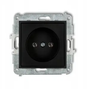 Karlik MINI Single Socket Mechanism 2P without Grounding, Matte Black