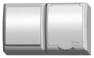 Ospel Fala ZH-Ł1G/00/w Hermetic Single Switch with Single Socket, White