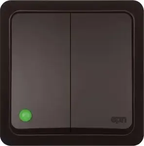 Elektro-Plast Berg Series Double Rocker Surface-Mounted Switch 10AX IP20 Brown