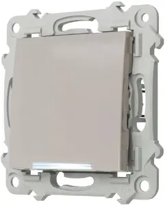 Ospel Szafir ŁP-1ZS/m/83 Single-Pole Switch with White Illumination, Cashmere Beige