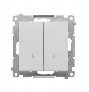 Kontakt-Simon Double Intermediate Switch Module, 10 AX, 250 V, Quick Connection, Matte Aluminum