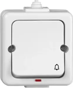 Timex JANTAR WNT-7J/S Surface-Mounted Illuminated Bell Push Button IP44 White