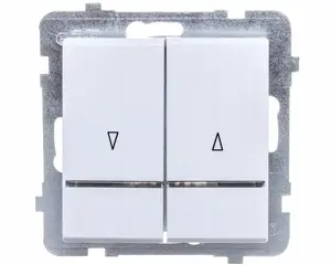 Ospel Sonata Blind Switch, Momentary, with Blue Backlight, Matte White