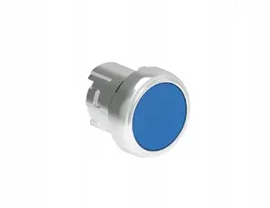 LOVATO Electric LPSB106 Flush Metal Push Button, 22mm, Momentary, Blue