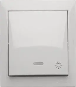 Kontakt-Simon Simon Aquaclick Light Push Button with Backlight, 10 AX, 250 V, White